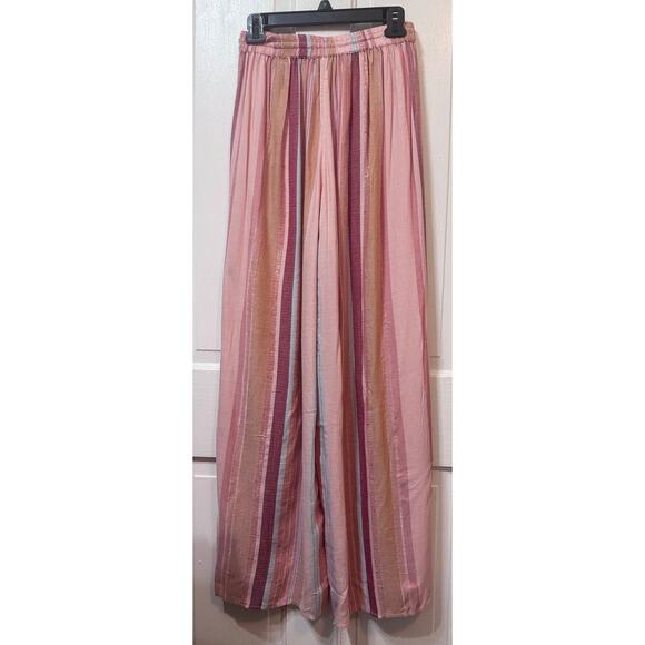 NWT L. Space Stripe Front Slit Split Leg Cali Pants Size S - Picture 5 of 11